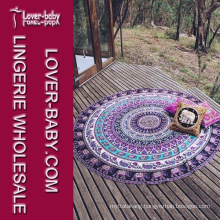 Mandala Round Tapestry Towel Round Blanket Purple Color (L38360-2)